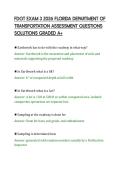 FDOT EXAM 3 2026 FLORIDA DEPARTMENT OF&NewLine;TRANSPORTATION ASSESSMENT QUESTIONS&NewLine;SOLUTIONS GRADED A&plus;