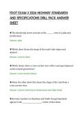 FDOT EXAM 3 2026 HIGHWAY STANDARDS&NewLine;AND SPECIFICATIONS DRILL PACK ANSWER&NewLine;SHEET