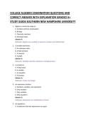 COLLEGE ALGEBRA EXAMINATION QUESTIONS AND &NewLine;CORRECT ANSWER WITH EXPLANATION GRADED A&plus; &NewLine;STUDY GUIDE 