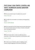 FDOT EXAM 3 2026 TRAFFIC CONTROL AND&NewLine;SAFETY WORKBOOK SOLVED QUESTIONS&NewLine;COMPILATION