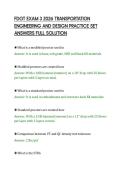 FDOT EXAM 3 2026 TRANSPORTATION&NewLine;ENGINEERING AND DESIGN PRACTICE SET&NewLine;ANSWERS FULL SOLUTION
