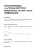FDOT EARTHWORK LEVEL 1&NewLine;COMPREHENSIVE CERTIFICATION&NewLine;EXAMINATION 2026 FULL QUESTIONS AND&NewLine;VERIFIED SOLUTIONS