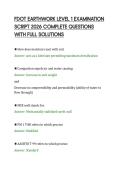 FDOT EARTHWORK LEVEL 1 EXAMINATION&NewLine;SCRIPT 2026 COMPLETE QUESTIONS&NewLine;WITH FULL SOLUTIONS