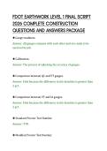 FDOT EARTHWORK LEVEL 1 FINAL SCRIPT&NewLine;2026 COMPLETE CONSTRUCTION&NewLine;QUESTIONS AND ANSWERS PACKAGE