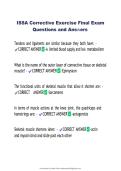 ISSA Corrective Exercise Final Exam &vert; Practice Questions & Answers &vert; Certification Study Guide