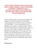 STATE OFFICER CERTIFICATION EXAMINATION &NewLine;&lpar;SOCE&rpar; FLORIDA CRIMINAL JUSTICE STANDARDS &NewLine;& TRAINING COMMISSION &lpar;CJSTC&rpar; &NewLine;EXAMINATION COMPLETE QUESTIONS AND &NewLine;DETAILED SOLUTIONS LATEST UPDATE THIS &NewLine;YEAR JUST RELEASED