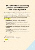 D027 WGU Advanced Patho-pharm Study Guide BUNDLE  &vert; Questions and Verified Answers &vert; 100&percnt; Correct &vert; Grade A