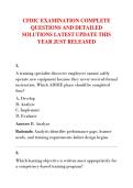 CFDIC EXAMINATION COMPLETE &NewLine;QUESTIONS AND DETAILED &NewLine;SOLUTIONS LATEST UPDATE THIS &NewLine;YEAR JUST RELEASED