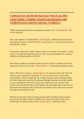 California Life and Health Insurance Final Exam 2026 &vert; Complete Study Guide & Practice Questions Bank &vert; Verified Correct Answers&comma; Graded A&plus;