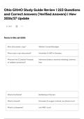Ohio GXMO Study Guide Review &vert; 223 Questions and Correct Answers &lpar;Verified Answers&rpar; &vert; New 2026&sol;27 Update