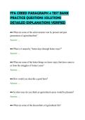 FFA CREED PARAGRAPH 4 TEST BANK&NewLine;PRACTICE QUESTIONS SOLUTIONS&NewLine;DETAILED EXPLANATIONS VERIFIED