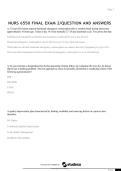 cNURS 6550 Final Exam &vert; Practice Questions & Answers &vert; Graduate Nursing Study Guide&NewLine;
