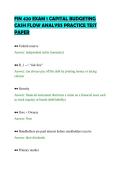 FIN 420 EXAM 1 CAPITAL BUDGETING&NewLine;CASH FLOW ANALYSIS PRACTICE TEST&NewLine;PAPER