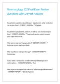 Pharmacology 102 Final Exam Review Questions With Correct Answers
