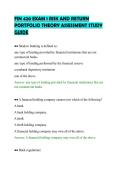 FIN 420 EXAM 1 RISK AND RETURN&NewLine;PORTFOLIO THEORY ASSESSMENT STUDY&NewLine;GUIDE