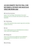 ACS BIOCHEMISTRY PRACTICE FINAL CORE &NewLine;BIOCHEMICAL PATHWAYS AND MOLECULAR &NewLine;STRUCTURE REVIEW 2026
