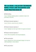 FIN 420 EXAM 2 VALUATION TECHNIQUES&NewLine;BONDS STOCKS AND DISCOUNTED CASH&NewLine;FLOW PRACTICE EXAM SET