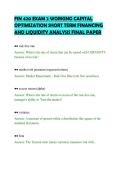 FIN 420 EXAM 2 WORKING CAPITAL&NewLine;OPTIMIZATION SHORT TERM FINANCING&NewLine;AND LIQUIDITY ANALYSIS FINAL PAPER&NewLine;