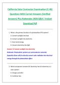 California Solar Contractor Examination &lpar;C-46&rpar; &NewLine;Questions With Correct Answers &lpar;Verified &NewLine;Answers&rpar; Plus Rationales 2026 Q&A &vert; Instant &NewLine;Download Pdf