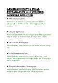 ACS BIOCHEMISTRY FINAL &NewLine;PREPARATION 2026 VERIFIED &NewLine;ANSWERS INCLUDED