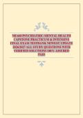 NR 668 PSYCHIATRIC-MENTAL HEALTH CAPSTONE PRACTICUM & INTENSIVE FINAL EXAM TESTBANK NEWEST UPDATE 2026&sol;2027 ALL STUDY QUESTIONS WITH VERIFIED SOLUTIONS 100&percnt; ASSURED PASS