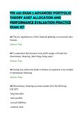 FIN 420 EXAM 3 ADVANCED PORTFOLIO&NewLine;THEORY ASSET ALLOCATION AND&NewLine;PERFORMANCE EVALUATION PRACTICE&NewLine;EXAM SET