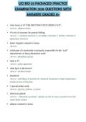 UCI BIO 93 PACKAGED PRACTICE&NewLine;EXAMINATION 2026 QUESTIONS WITH&NewLine;ANSWERS GRADED A&plus;