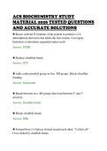 ACS BIOCHEMISTRY STUDY &NewLine;MATERIAL 2026 TESTED QUESTIONS &NewLine;AND ACCURATE SOLUTIONS