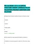 FIN 420 EXAM 3 CH 14 18 CAPITAL&NewLine;STRUCTURE THEORY LEVERAGE POLICY&NewLine;VALUATION STRATEGY QUESTIONS AND&NewLine;SOLUTIONS
