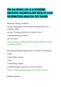 FIN 420 EXAM 3 CH 14 18 DIVIDEND&NewLine;DECISIONS SHAREHOLDER WEALTH CASH&NewLine;DISTRIBUTION ANALYSIS TEST PAPER