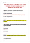 WGU D251 - Advanced Auditing Final Exam &vert; &lbrace;LATEST &NewLine;2026&sol; 2027 UPDATE&rcub; COMPLETE ACTUAL AND &NewLine;AUTHENTIC EXAM &vert; BRAND NEW&excl;