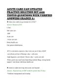 ACUTE CARE CAN UPDATED &NewLine;PRACTICE SOLUTION SET 2026 &NewLine;TESTED QUESTIONS WITH VERIFIED &NewLine;ANSWERS GRADED A&plus;