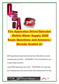 Fire Apparatus Driver&sol;Operator Mobile Water Supply 2026 Exam Questions and Answers &vert; 15&plus; Practice Questions &vert; NFPA 1901&comma; Water Shuttle Operations&comma; Tanker Operations & Mobile Water Supply Systems