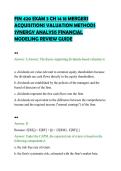 FIN 420 EXAM 3 CH 14 18 MERGERS&NewLine;ACQUISITIONS VALUATION METHODS&NewLine;SYNERGY ANALYSIS FINANCIAL&NewLine;MODELING REVIEW GUIDE