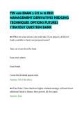 FIN 420 EXAM 3 CH 14 18 RISK&NewLine;MANAGEMENT DERIVATIVES HEDGING&NewLine;TECHNIQUES OPTIONS FUTURES&NewLine;STRATEGY QUESTION BANK