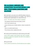 FIN 420 EXAM 3 MERGERS AND&NewLine;ACQUISITIONS VALUATION MODELS AND&NewLine;DEAL STRUCTURING QUESTIONS AND&NewLine;SOLUTIONS