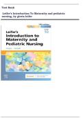 TEST BANK for Leifer's Introduction to Maternity and Pediatric Nursing&comma; 10th Edition By Gloria Leifer &vert; Chapters 1-34&vert;&vert; UPDATED EDITION