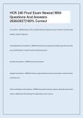 HCR 240 Final Exam Newest With &NewLine;Questions And Answers &NewLine;2026&sol;2027&vert;100&percnt; Correct