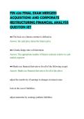 FIN 420 FINAL EXAM MERGERS&NewLine;ACQUISITIONS AND CORPORATE&NewLine;RESTRUCTURING FINANCIAL ANALYSIS&NewLine;QUESTION SET