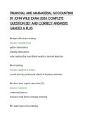 FINANCIAL AND MANAGERIAL ACCOUNTING&NewLine;BY JOHN WILD EXAM 2026 COMPLETE&NewLine;QUESTION SET AND CORRECT ANSWERS&NewLine;GRADED A PLUS