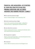 FINANCIAL AND MANAGERIAL ACCOUNTING&NewLine;BY JOHN WILD PRACTICE EXAM 2026&NewLine;PREMIUM QUESTIONS AND ACCURATE&NewLine;ANSWERS ONE HUNDRED PERCENT CORRECT