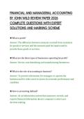 FINANCIAL AND MANAGERIAL ACCOUNTING&NewLine;BY JOHN WILD REVIEW PAPER 2026&NewLine;COMPLETE QUESTIONS WITH EXPERT&NewLine;SOLUTIONS AND MARKING SCHEME