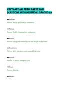 UCVTS ACTUAL EXAM PAPER 2026&NewLine;QUESTIONS WITH SOLUTIONS GRADED A&plus;