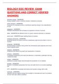 BIOLOGY EOC REVIEW  EXAM QUESTIONS AND CORRECT VERIFIED ANSWERS