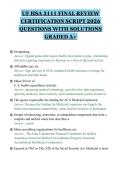 UF HSA 3111 FINAL REVIEW&NewLine;CERTIFICATION SCRIPT 2026&NewLine;QUESTIONS WITH SOLUTIONS&NewLine;GRADED A&plus;&NewLine;