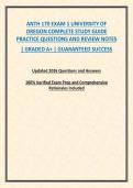 ANTH 170 EXAM 1 UNIVERSITY OF OREGON COMPLETE STUDY GUIDE PRACTICE QUESTIONS AND REVIEW NOTES