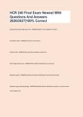 HCR 240 Final Exam Newest With &NewLine;Questions And Answers &NewLine;2026&sol;2027&vert;100&percnt; Correct