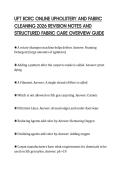 UFT IICRC ONLINE UPHOLSTERY AND FABRIC&NewLine;CLEANING 2026 REVISION NOTES AND&NewLine;STRUCTURED FABRIC CARE OVERVIEW GUIDE