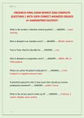 FRESENIUS FINAL EXAM NEWEST 2026 COMPLETE &NewLine;QUESTIONS &vert; WITH 100&percnt; CORRECT ANSWERS GRADED &NewLine;A&plus; GUARANTEED SUCCESS&excl;&excl;
