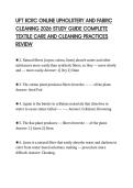UFT IICRC ONLINE UPHOLSTERY AND FABRIC&NewLine;CLEANING 2026 STUDY GUIDE COMPLETE&NewLine;TEXTILE CARE AND CLEANING PRACTICES&NewLine;REVIEW